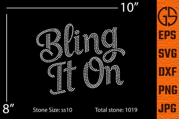 Bling It on Rhinestone Script: Graphics for T-Shirt Designs