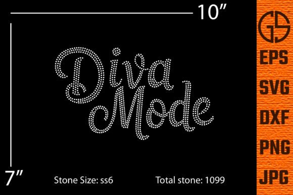 Diva Mode Rhinestone Script: Graphics for T-Shirt Designs