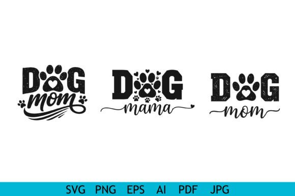 Dog Mom Paw Heart SVG: Graphics for T-Shirt Designs