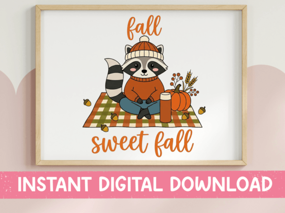 Fall Raccoon SVG: Graphics for T-Shirt Designs