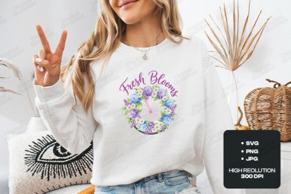 Fresh Blooms Floral Wheel SVG: Graphics for T-Shirt Designs