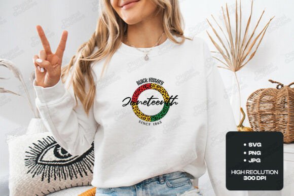 Juneteenth Leopard Circle SVG 1865: Graphics for T-Shirt Designs