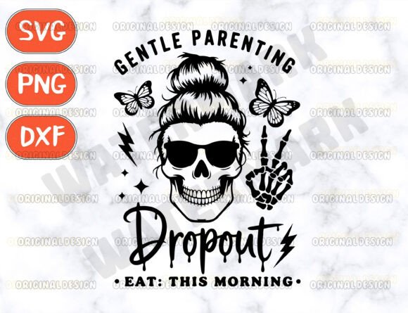 Mom Skull SVG: Edgy Graphics for T-Shirt Designs