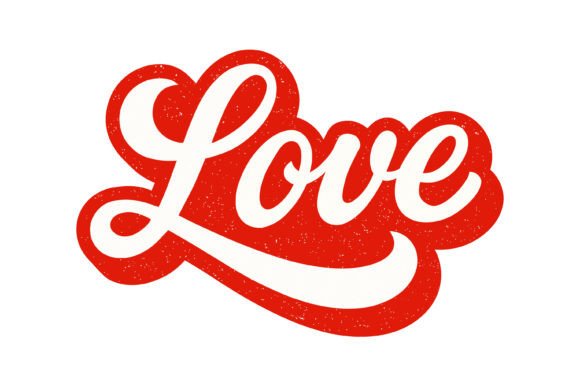 Retro Script Love: Graphics for T-Shirt Designs