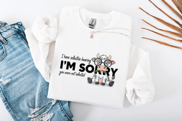 Selective Hearing Cow SVG: Farm Graphics & T-Shirt Designs