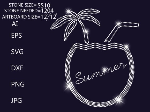 Summer Coconut Drink Graphics for T-Shirt Designs