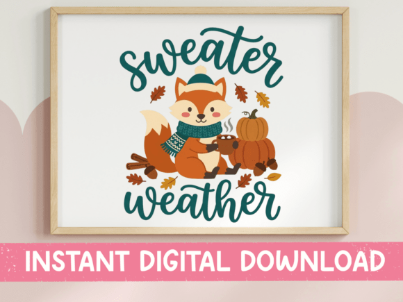 Sweater Weather Fox SVG: Cozy Graphics for T-Shirt Designs